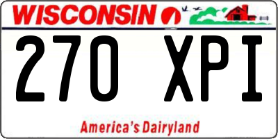 WI license plate 270XPI