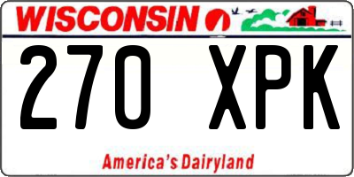WI license plate 270XPK