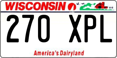 WI license plate 270XPL