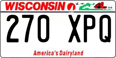 WI license plate 270XPQ
