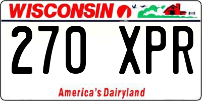 WI license plate 270XPR