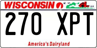 WI license plate 270XPT