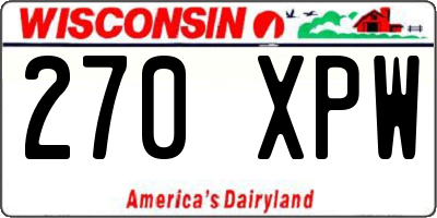 WI license plate 270XPW