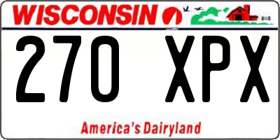 WI license plate 270XPX