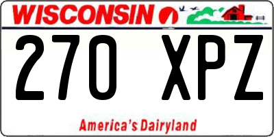 WI license plate 270XPZ