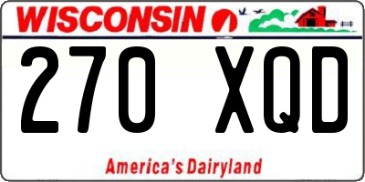 WI license plate 270XQD