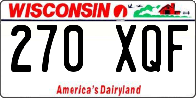 WI license plate 270XQF