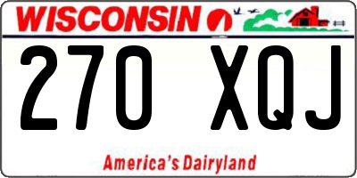 WI license plate 270XQJ