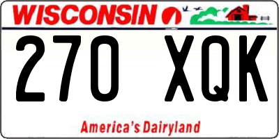 WI license plate 270XQK