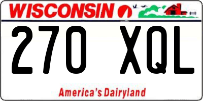 WI license plate 270XQL