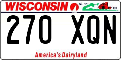 WI license plate 270XQN