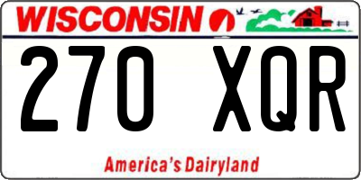 WI license plate 270XQR