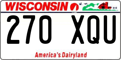 WI license plate 270XQU