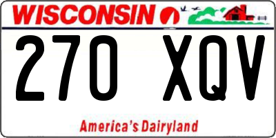 WI license plate 270XQV