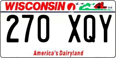 WI license plate 270XQY