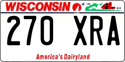 WI license plate 270XRA