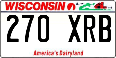 WI license plate 270XRB