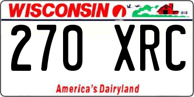 WI license plate 270XRC