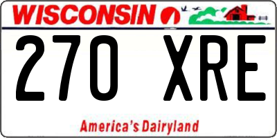 WI license plate 270XRE