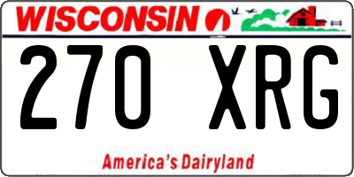 WI license plate 270XRG