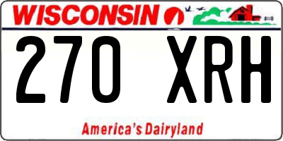 WI license plate 270XRH