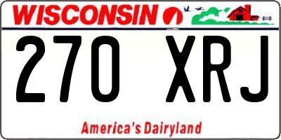 WI license plate 270XRJ