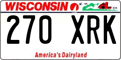 WI license plate 270XRK