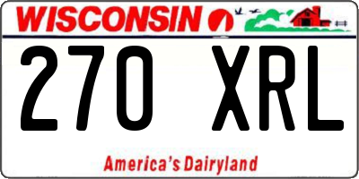 WI license plate 270XRL