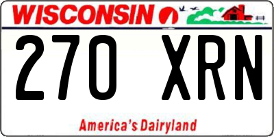 WI license plate 270XRN