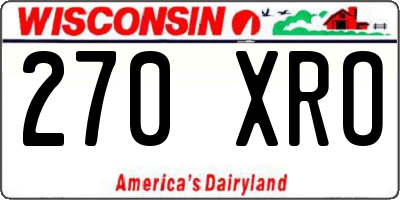 WI license plate 270XRO