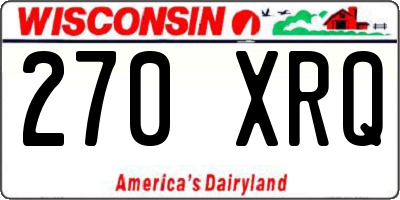 WI license plate 270XRQ