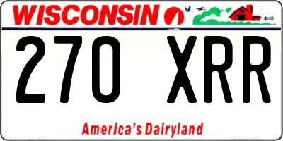 WI license plate 270XRR