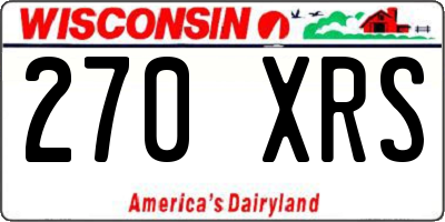 WI license plate 270XRS