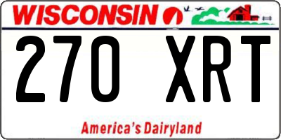 WI license plate 270XRT