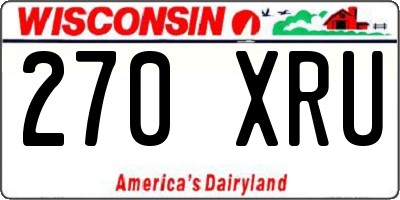 WI license plate 270XRU