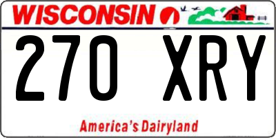 WI license plate 270XRY