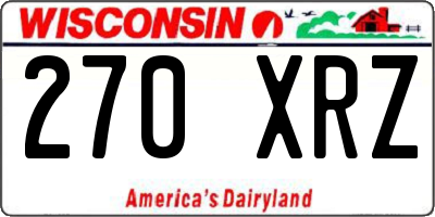 WI license plate 270XRZ