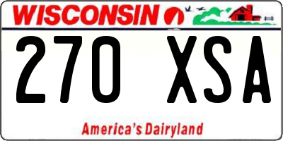 WI license plate 270XSA