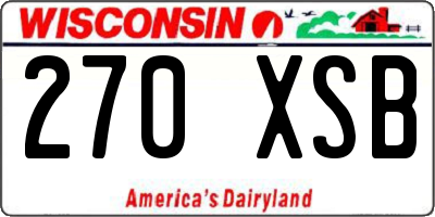 WI license plate 270XSB