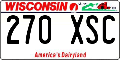 WI license plate 270XSC