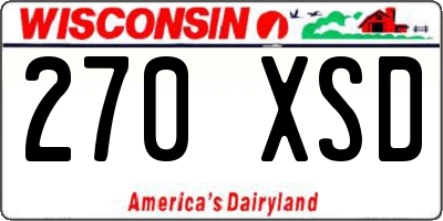WI license plate 270XSD
