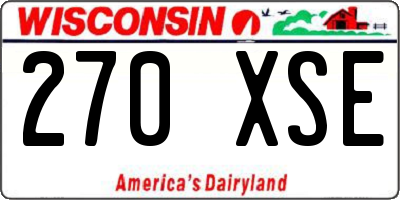 WI license plate 270XSE