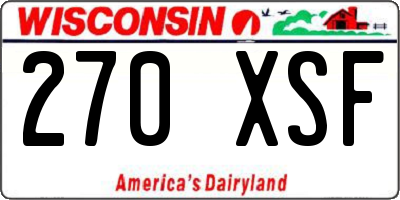 WI license plate 270XSF