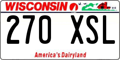 WI license plate 270XSL