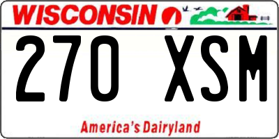 WI license plate 270XSM