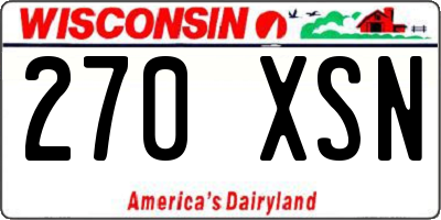 WI license plate 270XSN