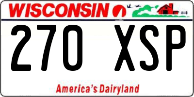 WI license plate 270XSP