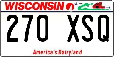 WI license plate 270XSQ