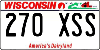 WI license plate 270XSS