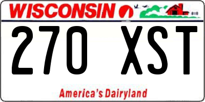 WI license plate 270XST
